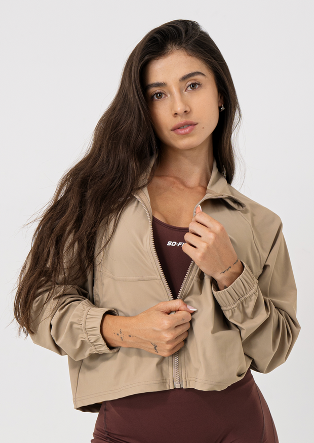 JACKET CON ZIPPER - Beige