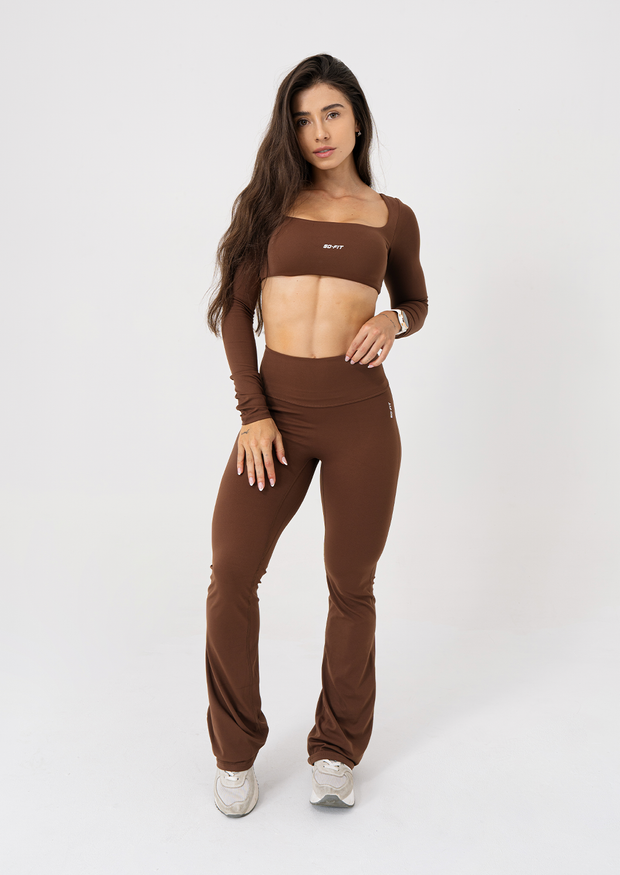 ANASTASIA café leggings bell pant talla L